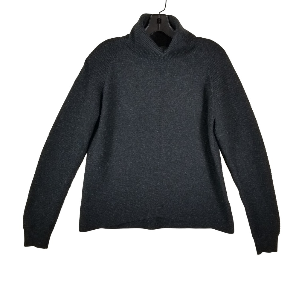 Kuhl Charcoal Gray Organic Cotton Merino Wool Turtleneck Sweater Womens Medium‎
